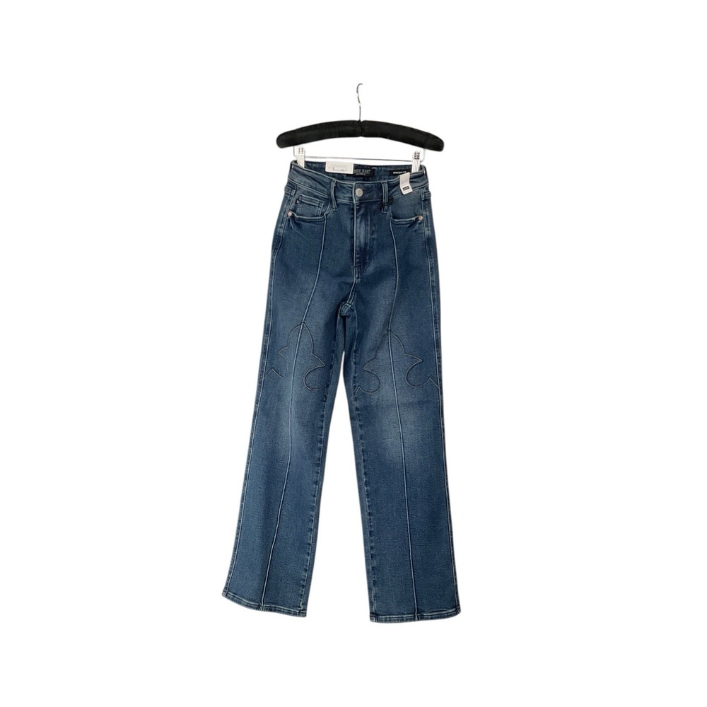 Judy Blue High Waist‎ Western Seam Detail Straight Denim Jeans Size 7 / 28